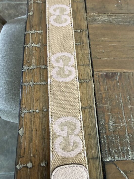 Authentic Gucci GG Marmont Jumbo Belt Pink Size 85 Gold Buckle EUC